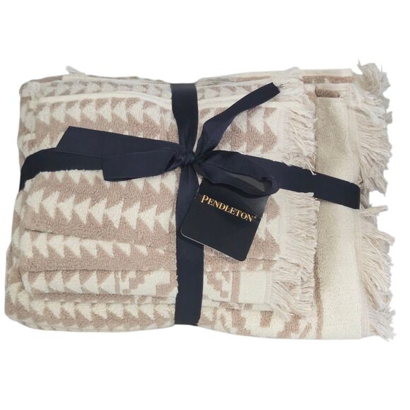 Pendleton Sundown 6pc Cotton Towel Set 2Bath 2Hand 2Fingertip‎ Cement Tan Color - Picture 8 of 11
